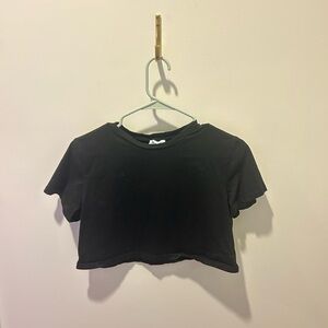 Princess Polly Black Crop Tee